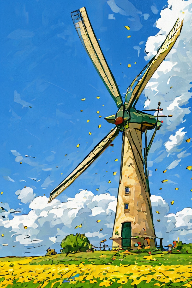 Windmill in Flowers