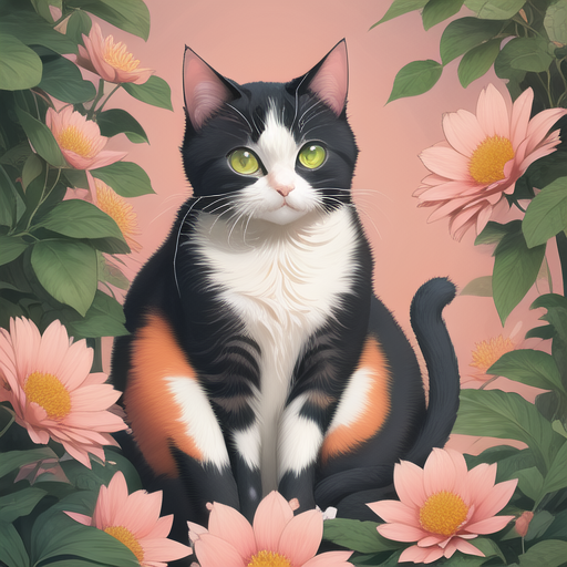 Cat among Blooms-1