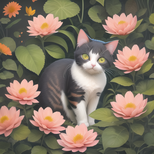 Cat among Blooms-2