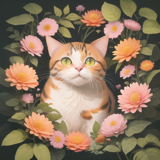 Cat among Blooms-3