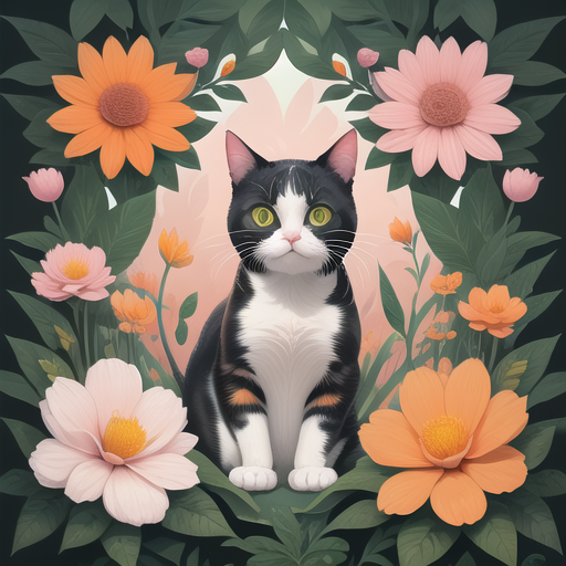 Cat among Blooms-4